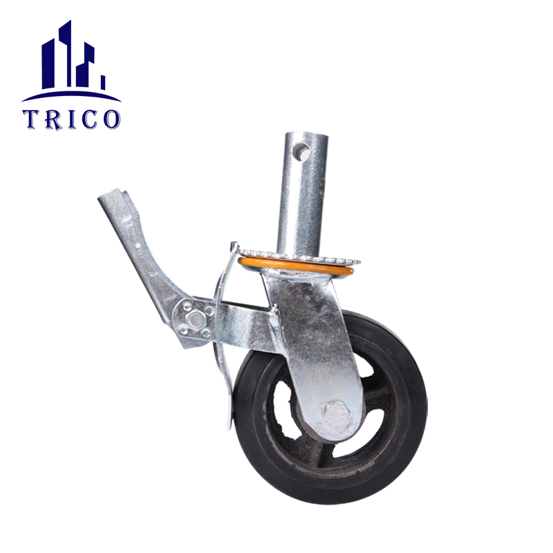 Adjustable 2 inch Iron Core Scaffolding Rubber Caster Wheel for Scaffolding