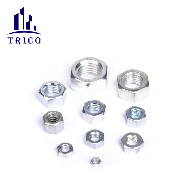 M12 full thread bar hex nut for wall concrete reinforcement