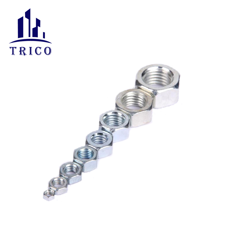 M12 full thread bar hex nut for wall concrete reinforcement