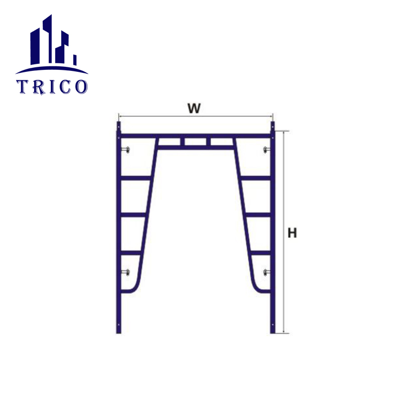 Blue Painted Steel Scaffolding Frames