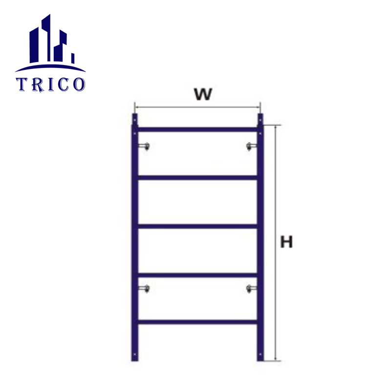 Blue Painted Steel Scaffolding Frames