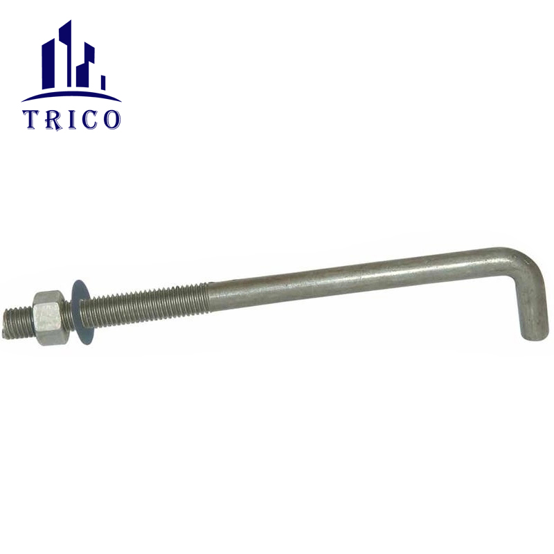 L Shaped Anchor Bolt with Nuts and Washer
