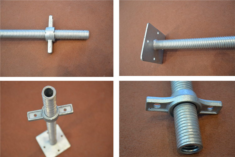 Adjustable Scaffolding parts Screw Base Jack and U-Head Jack