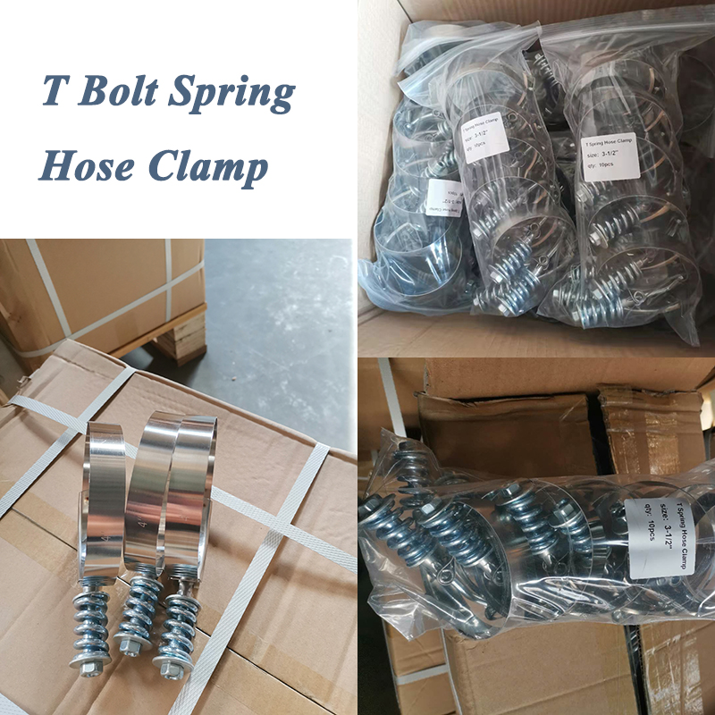 High Strength 19mm Bandwidth Stainless Steel and Carbon Steel T Bolt Spring Hose Clamp for Gas and Oil Ductwork Connection