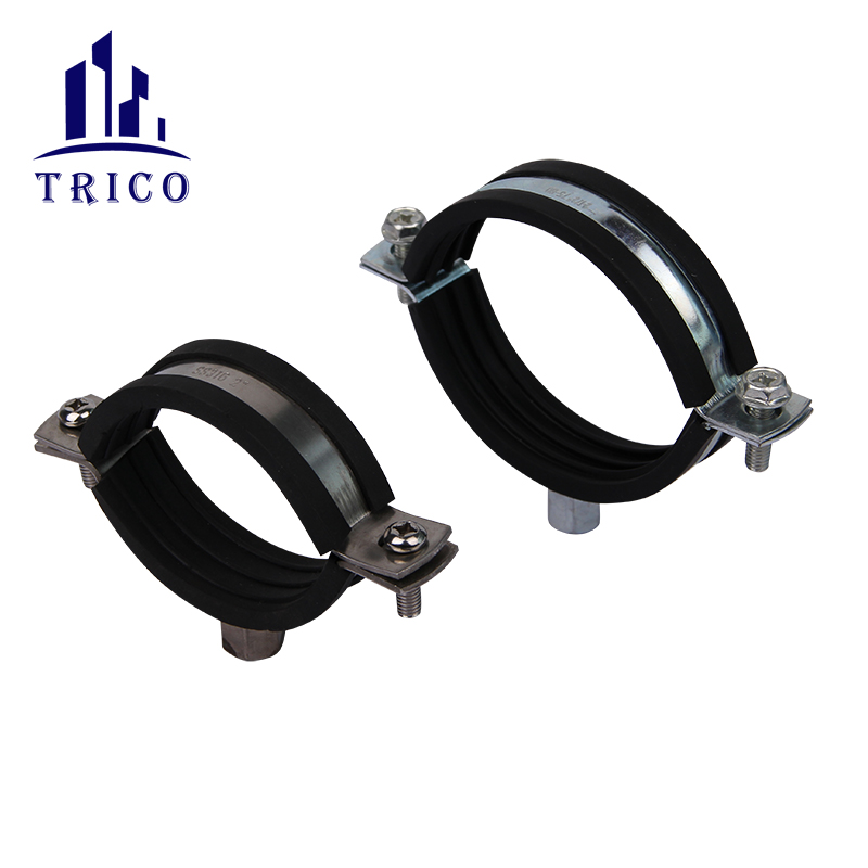 Heavy Duty Rubber Lined Two Screws Pipe Clamp