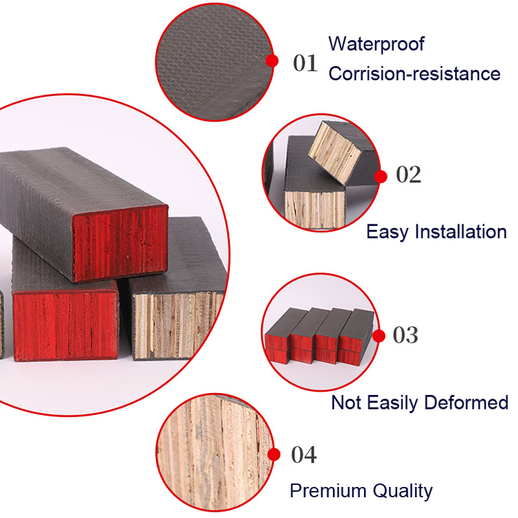 Reuse 100-150 Times Plastic Coated Formwork Lumber Beam for Concrete Construction