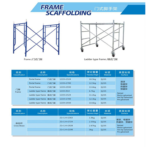 Galvanized Steel H Frame Scaffolding