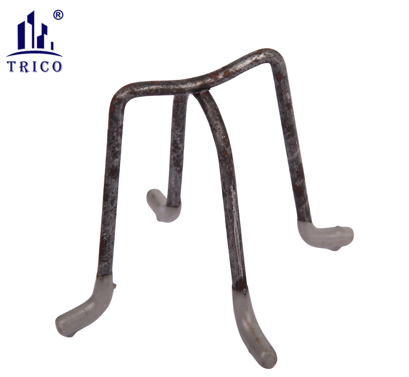 Concrete Plain Slab Bolster Upper With Gray Plastic Coated Legs - Continuous Rebar Chairs