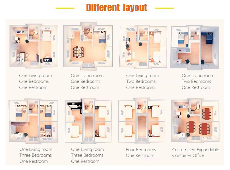 20ft 40ft 2 3 4 5 Bedroom Prefab Folding Movable Container Homes Expandable Container House For Sale