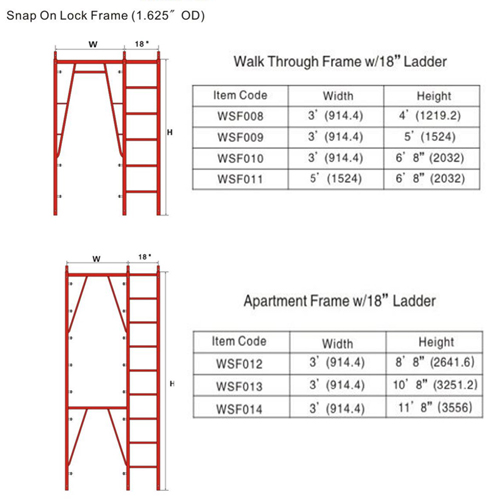 American H Frame Scaffold Ladder Scaffolding For Construction