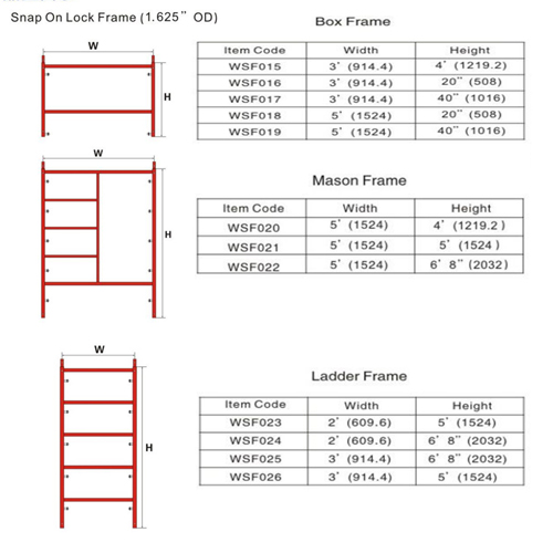 American H Frame Scaffold Ladder Scaffolding For Construction