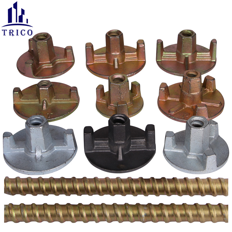 Formwork Accessories 180KN Formwork Steel Tie Rod Wing Nut For Concrete Construction