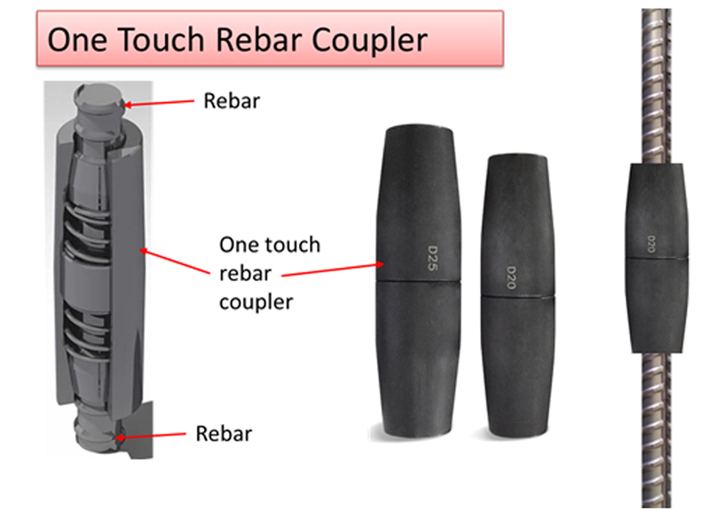 One Touch Rebar Coupler For Concrete Construction  Rebar Splicing Coupler