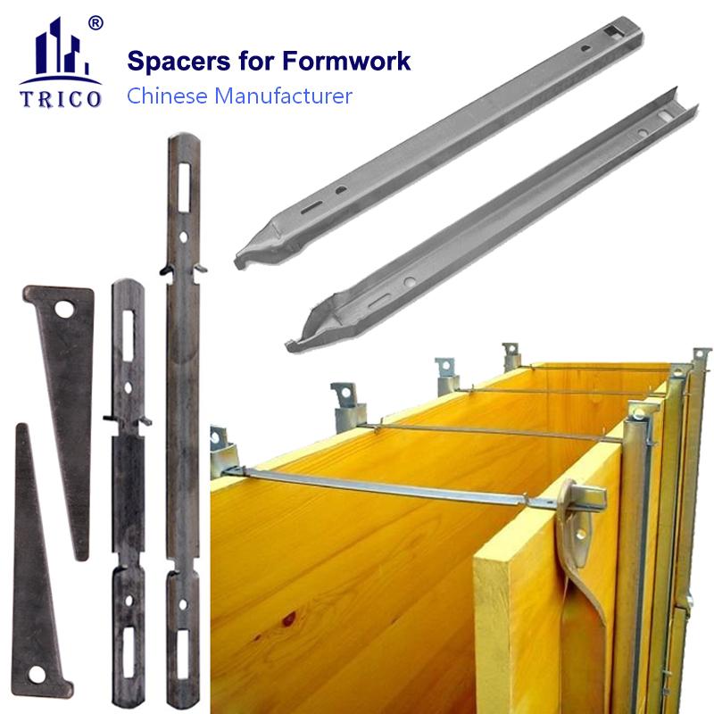 Spacer X Flat Tie Wedge and U-Shaped Post for Formwork Panels