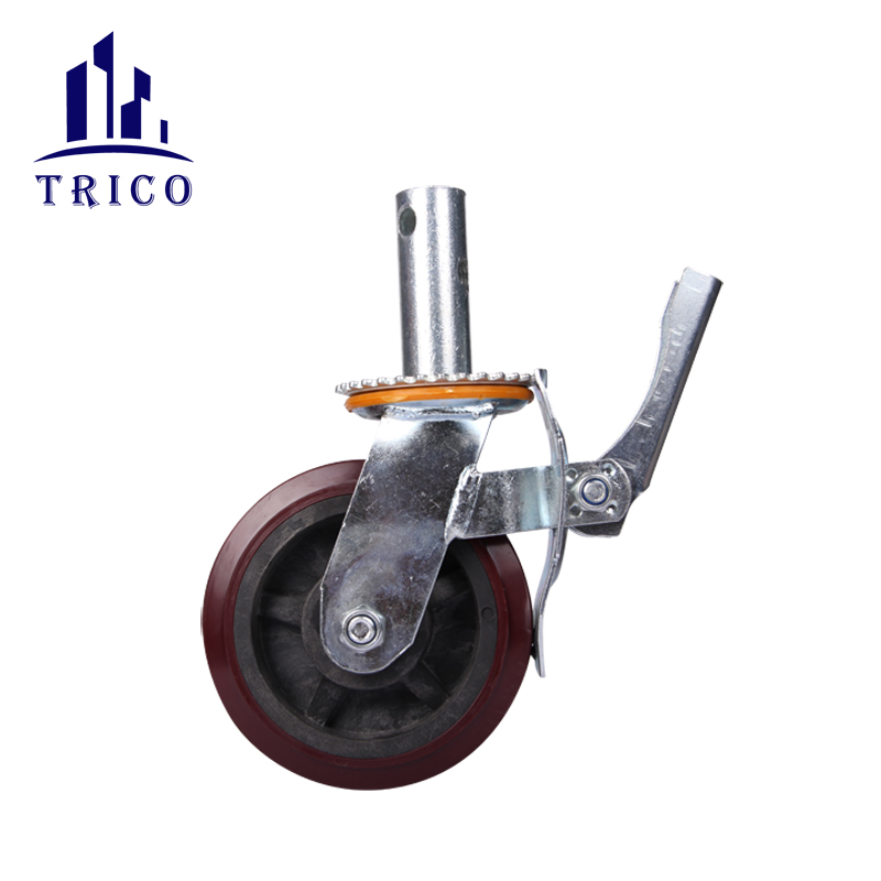 Adjustable 2 inch Iron Core Scaffolding Rubber Caster Wheel for Scaffolding