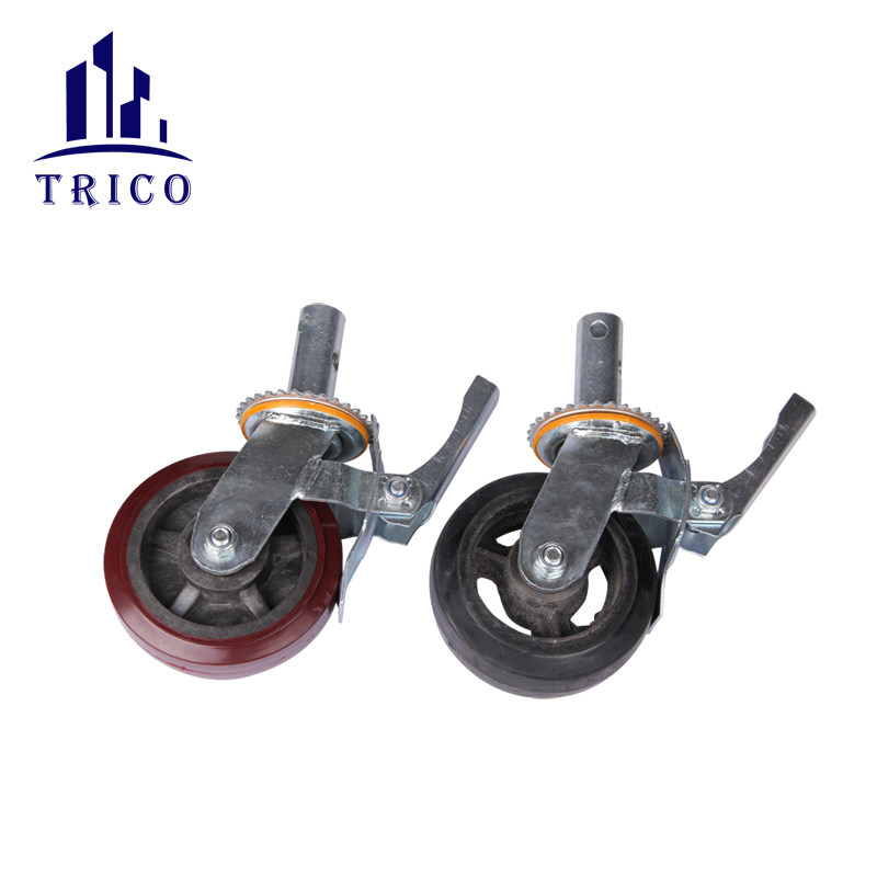 Adjustable 2 inch Iron Core Scaffolding Rubber Caster Wheel for Scaffolding