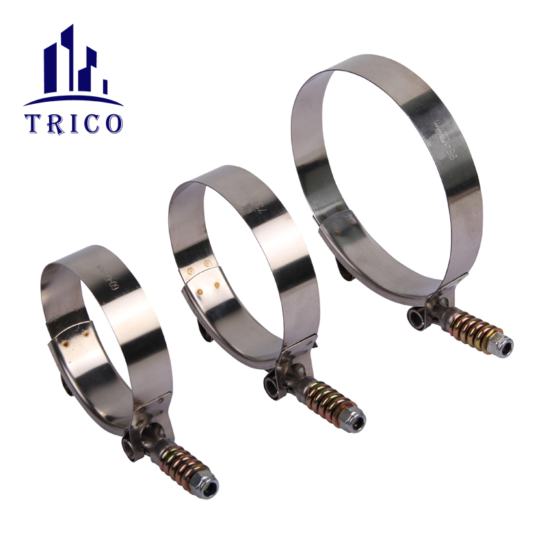 High Strength 19mm Bandwidth Stainless Steel and Carbon Steel T Bolt Spring Hose Clamp for Gas and Oil Ductwork Connection