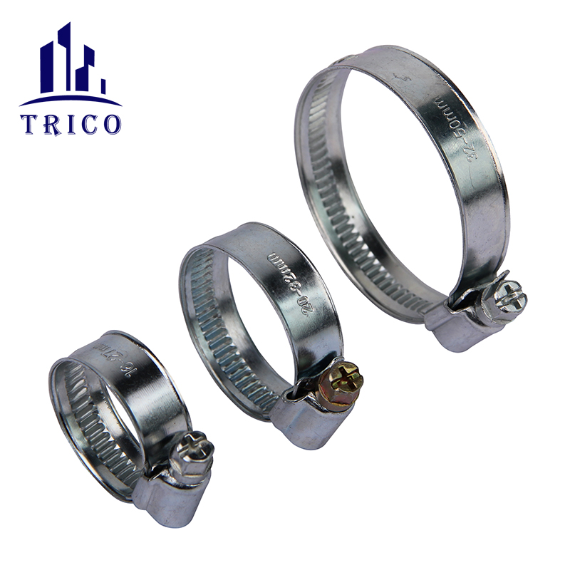 Durable steel galvanized German Type Worm Gear Gas Tube Connection Hose Clamps