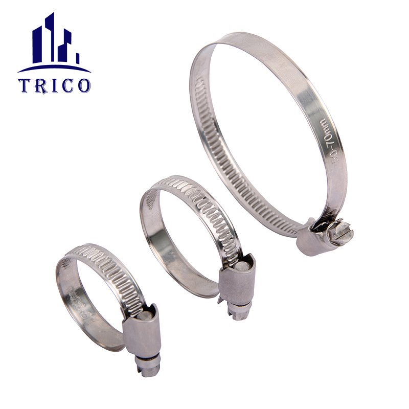 Durable steel galvanized German Type Worm Gear Gas Tube Connection Hose Clamps
