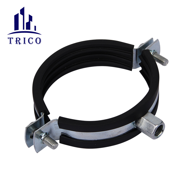 Heavy Duty Rubber Lined Two Screws Pipe Clamp
