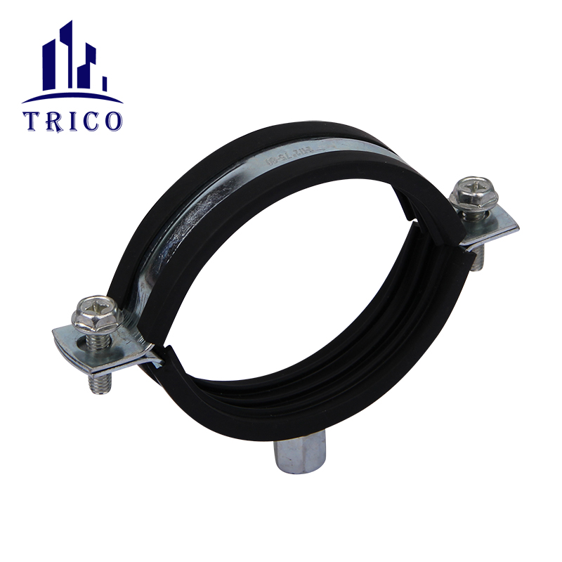 Heavy Duty Rubber Lined Two Screws Pipe Clamp