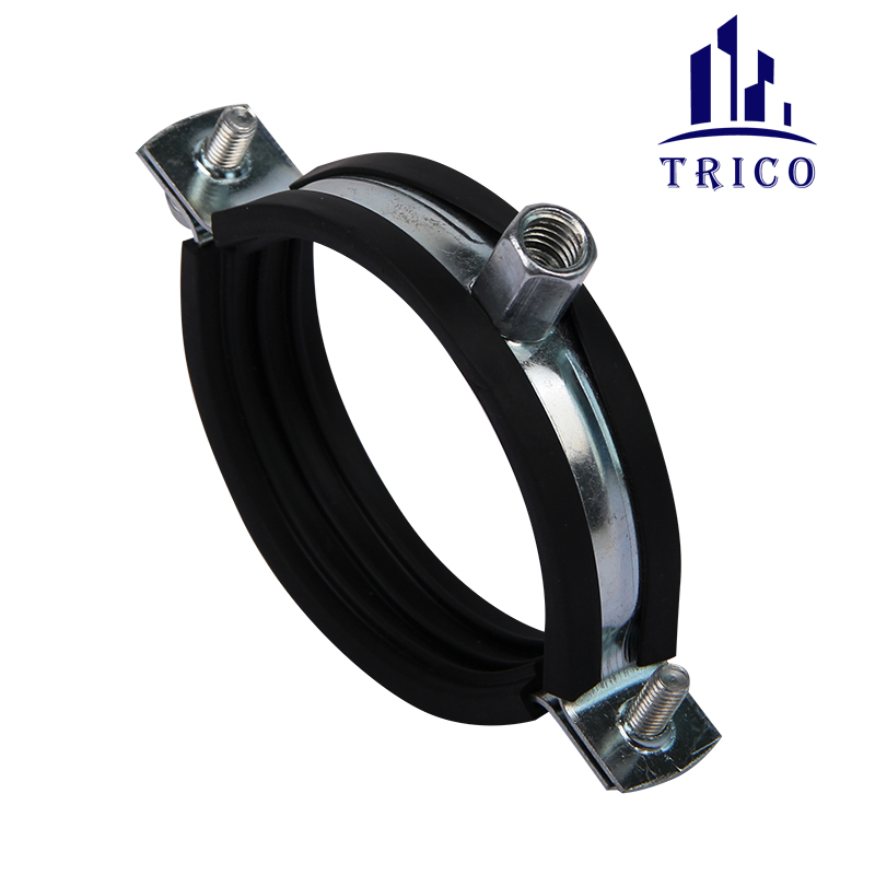 Heavy Duty Rubber Lined Two Screws Pipe Clamp