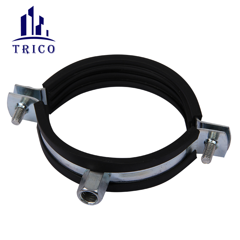 Heavy Duty Rubber Lined Two Screws Pipe Clamp