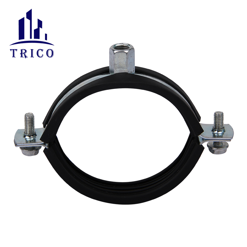 Heavy Duty Rubber Lined Two Screws Pipe Clamp