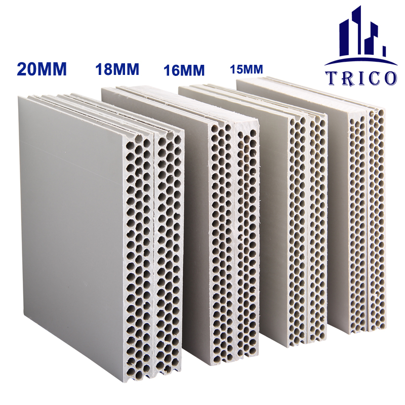 China Hebei Trico New Hollow Plastic Formwork Plate for Building Concrete