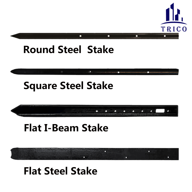 Construction Concrete Form Round/Square/Flat Steel Nail Stake With Holes