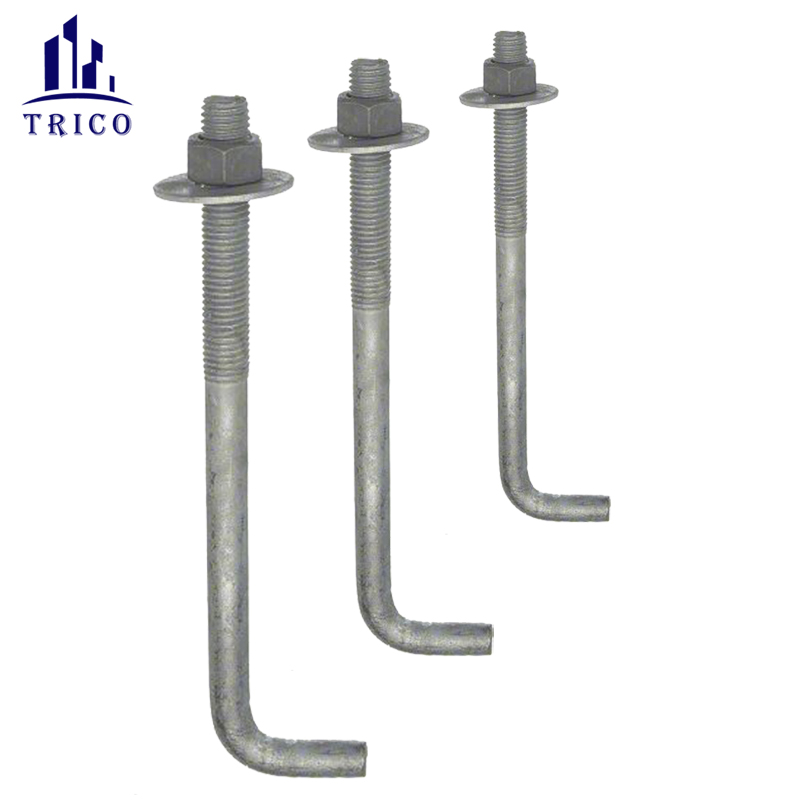 Hot Dipped Galvanized L Hook Anchor Bolts with Nut & Washer