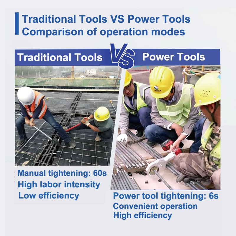 Battery-Powered Electric Rebar Connecting Torque Wrench and Also Is An Electric Pipe Wrench